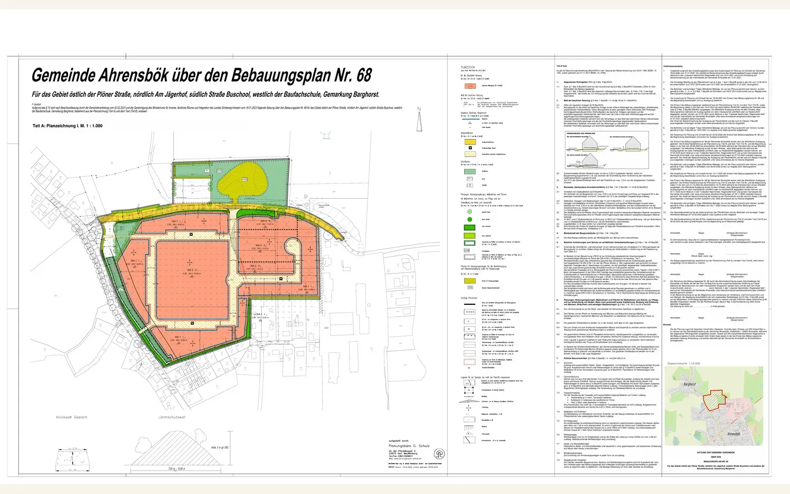 Bebauungsplan-Ausschnitt Ahrensbök B-Plan 68